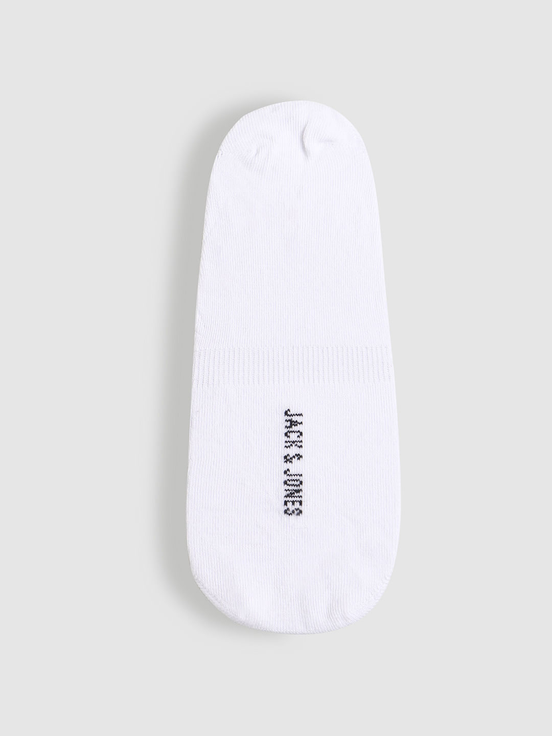 White Logo Print No Show Socks