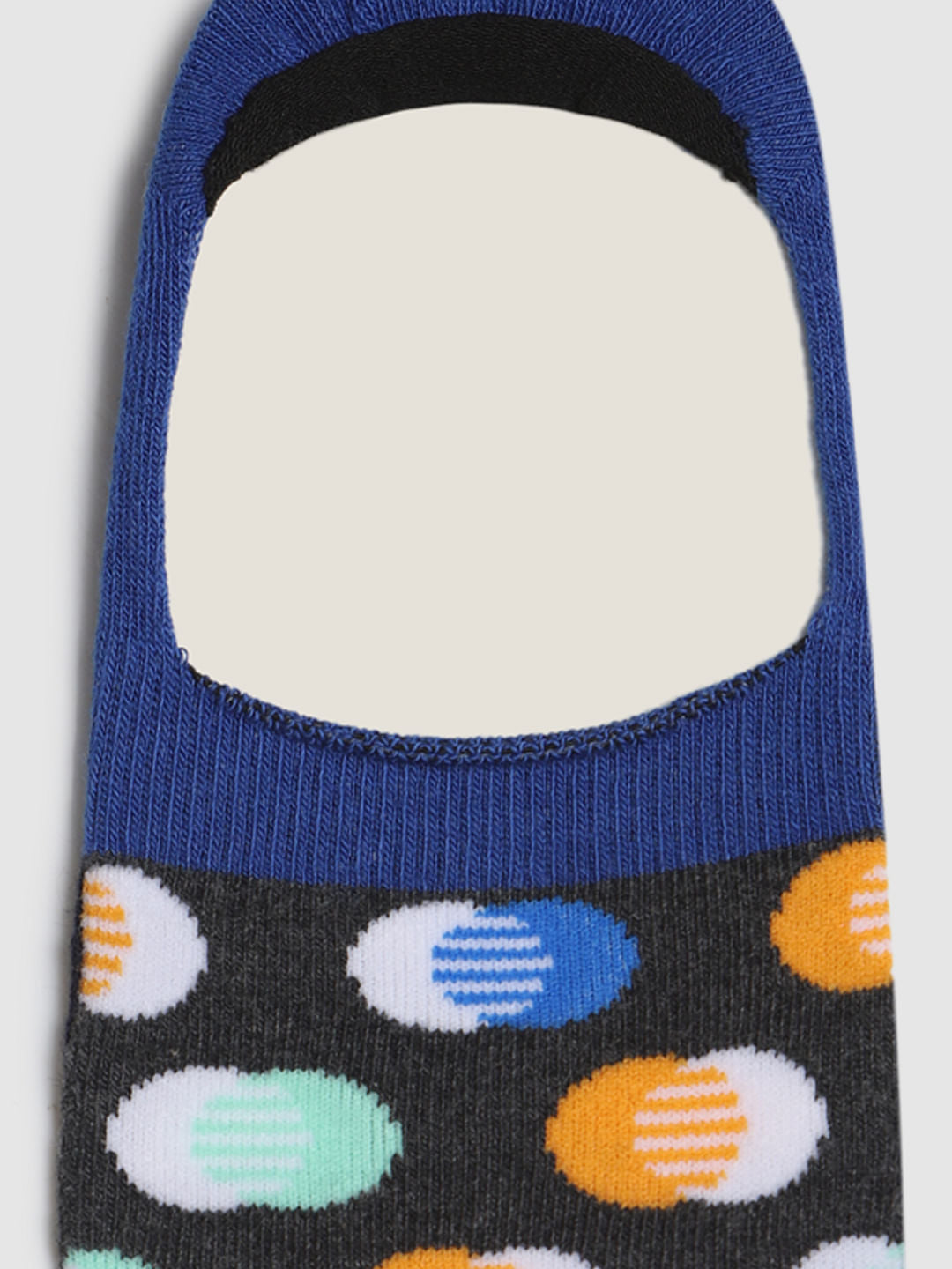 Blue Colourblocked No Show Socks