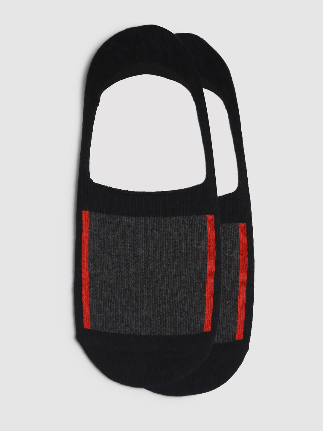 Black Colourblocked No Show Socks - ONE