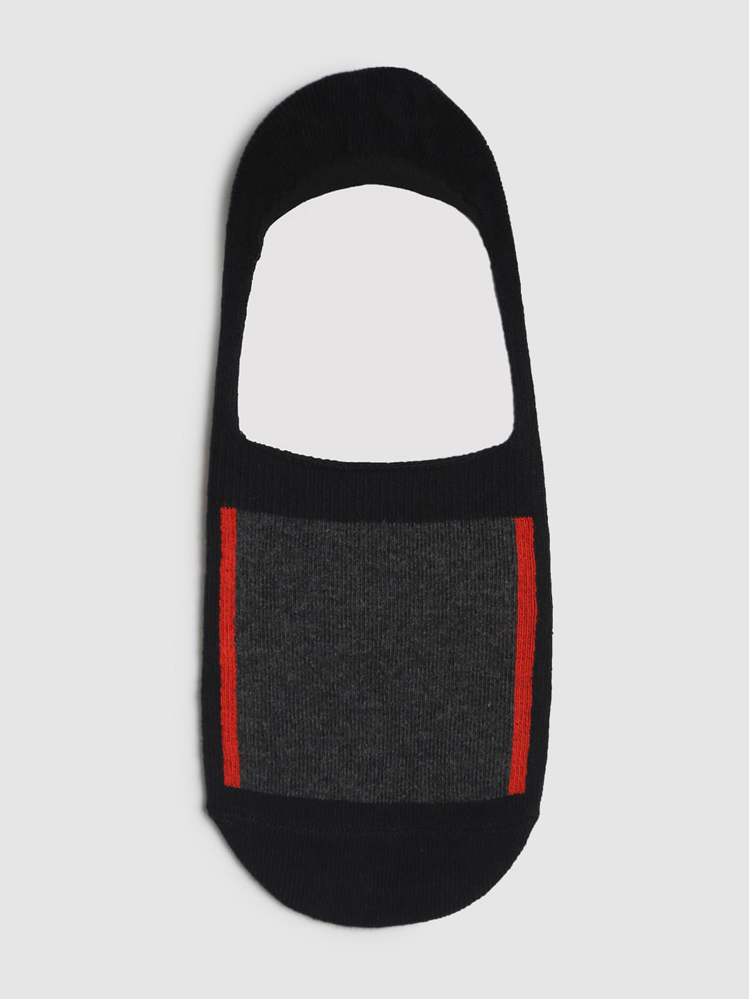 Black Colourblocked No Show Socks