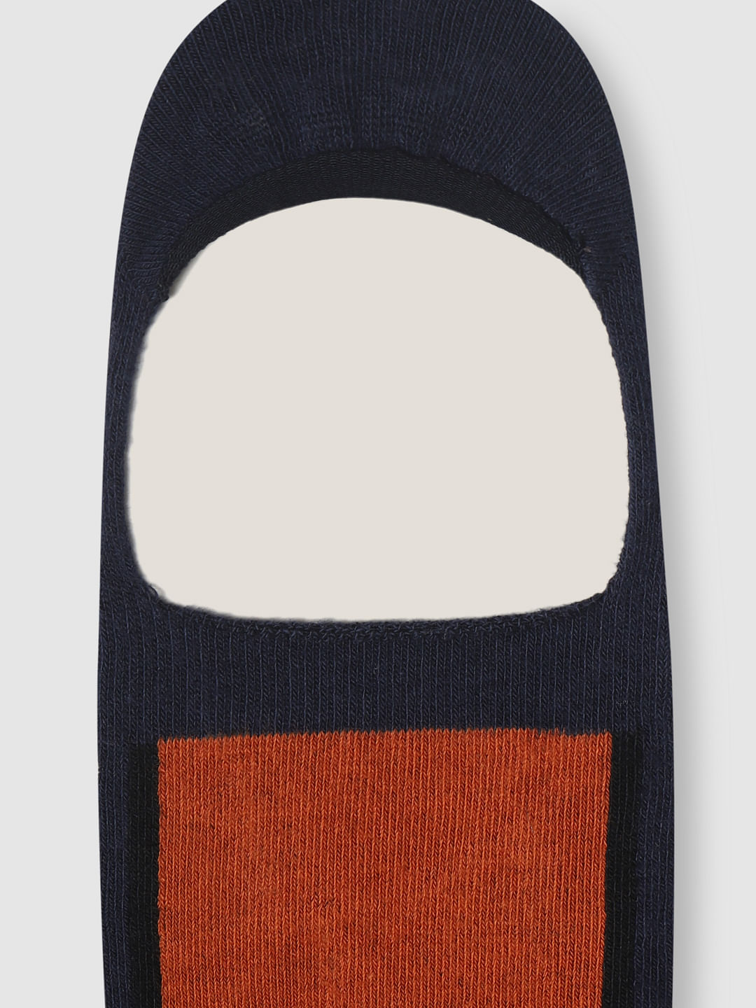 Navy Blue Colourblocked No Show Socks