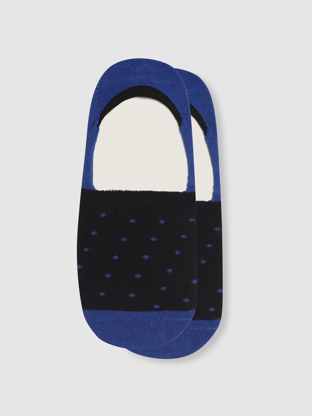 Blue Colourblocked No Show Socks - ONE