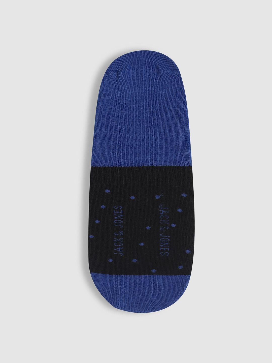 Blue Colourblocked No Show Socks
