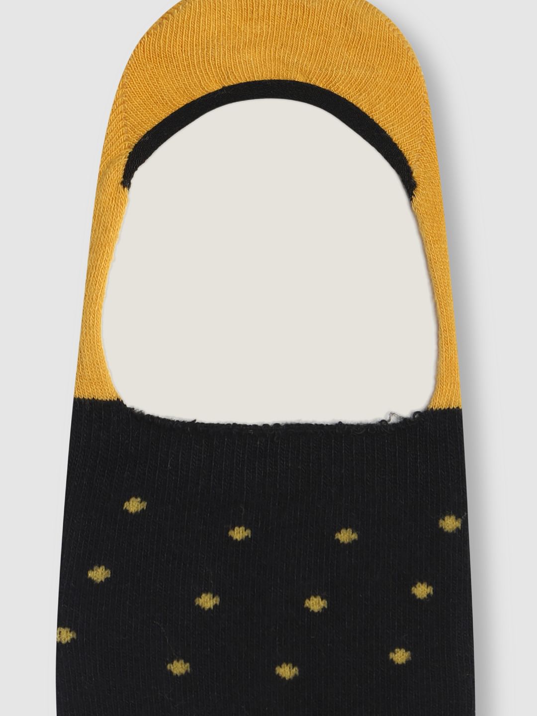 Yellow Colourblocked No Show Socks