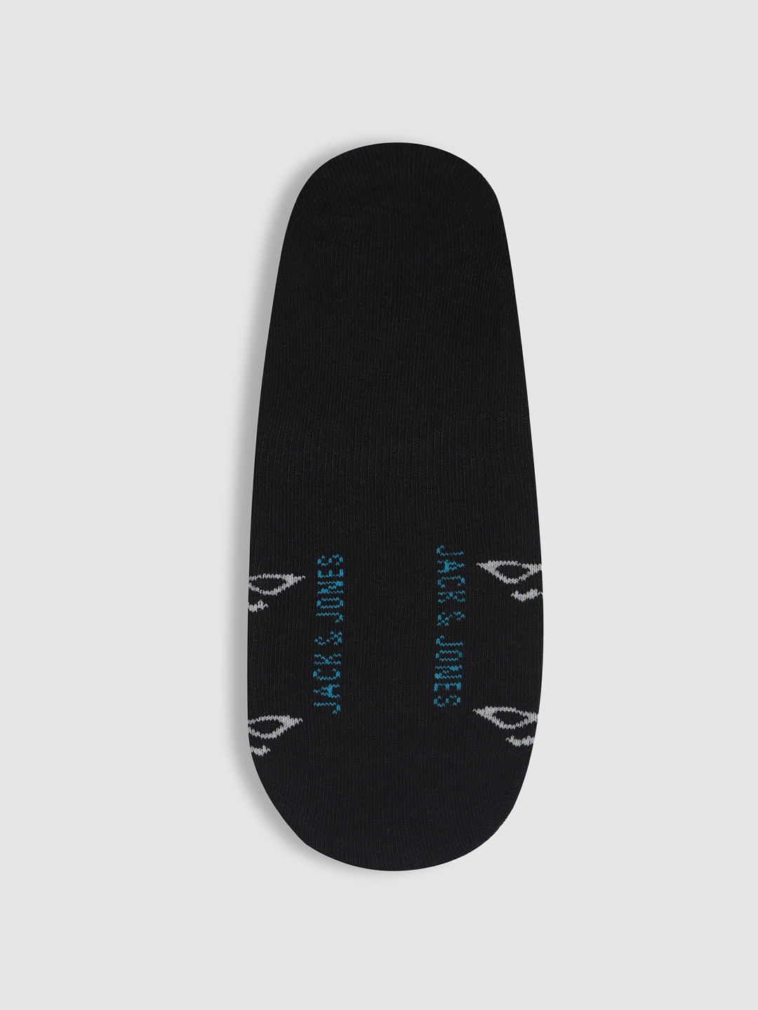 Black Printed No Show Socks