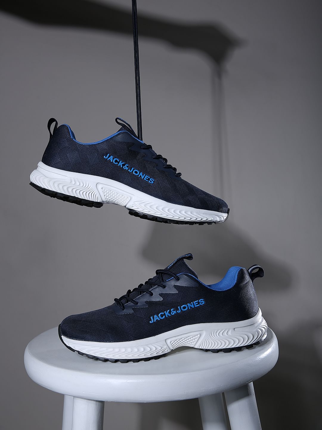 Blue Printed Mesh Sneakers - 6