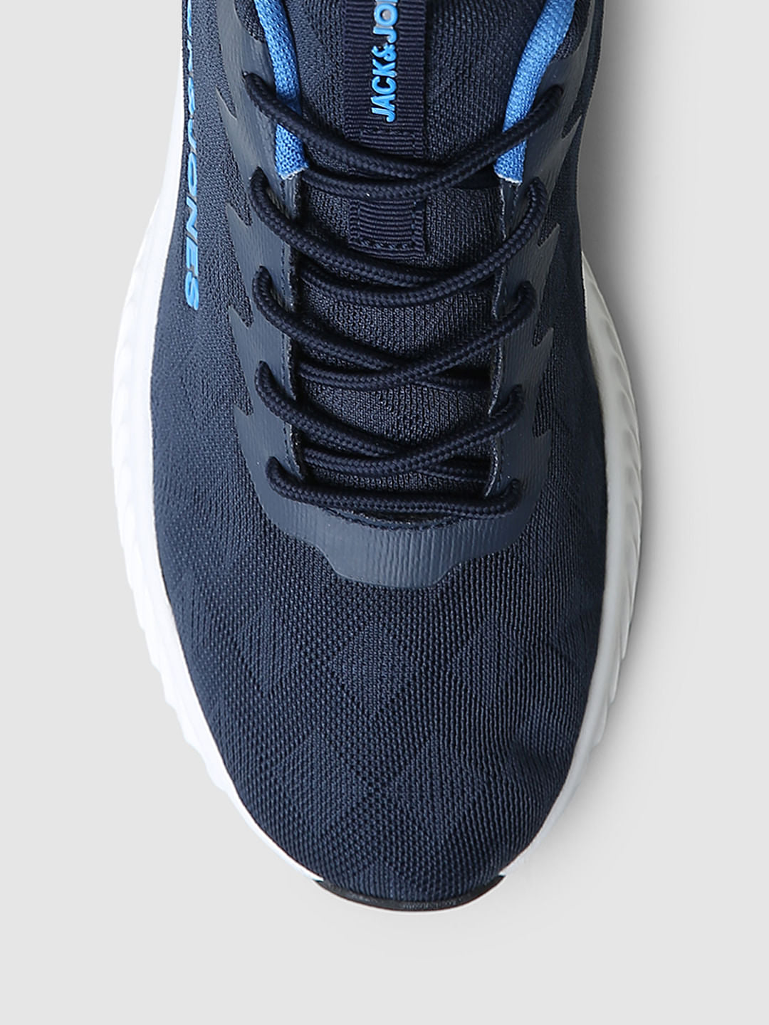 Blue Printed Mesh Sneakers