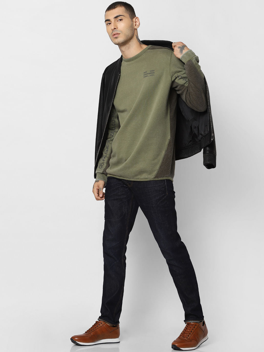 Green Two-Toned Sweatshirt - S