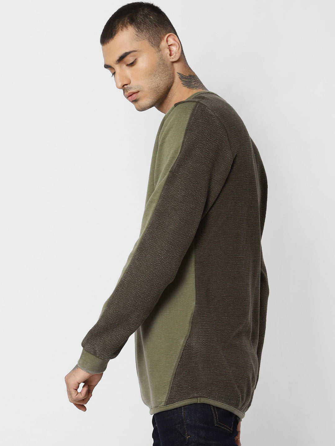 Green Two-Toned Sweatshirt