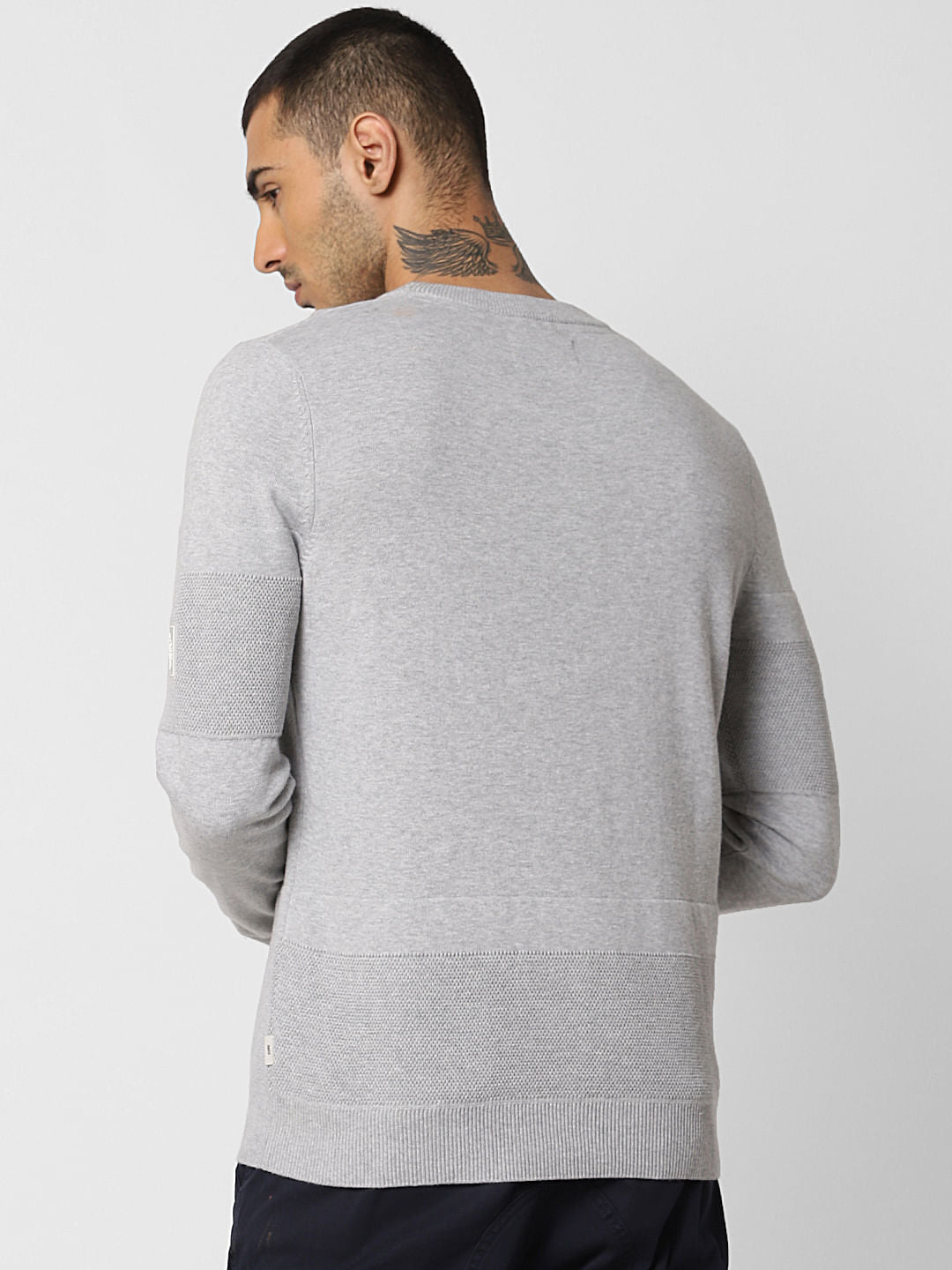 Light Grey Logo Print Pullover