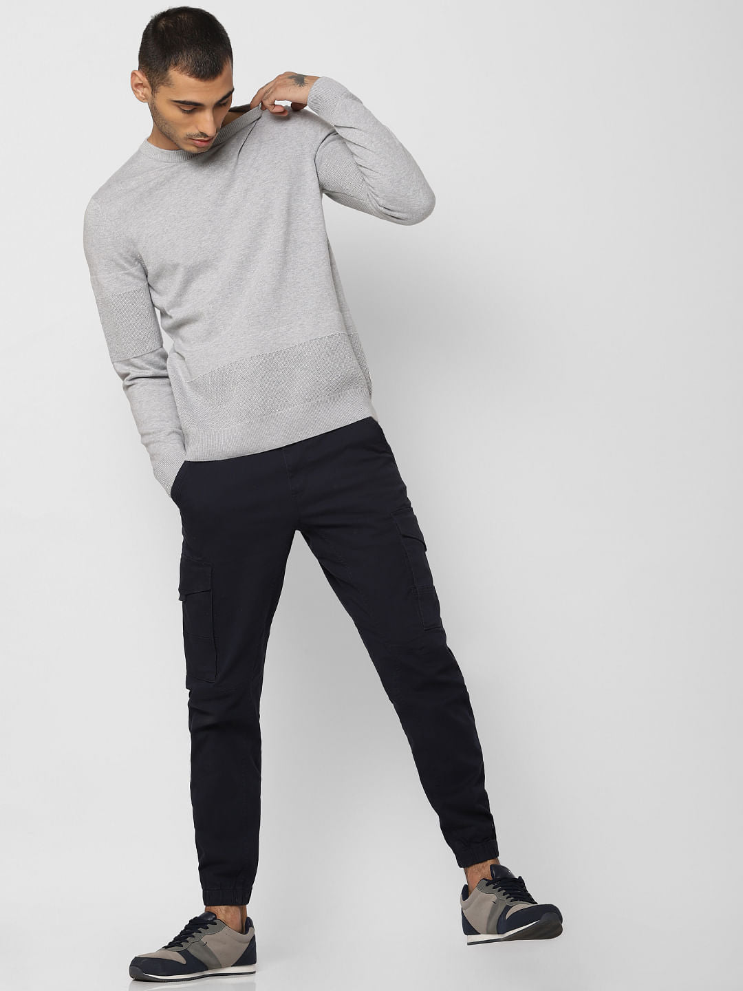 Light Grey Logo Print Pullover