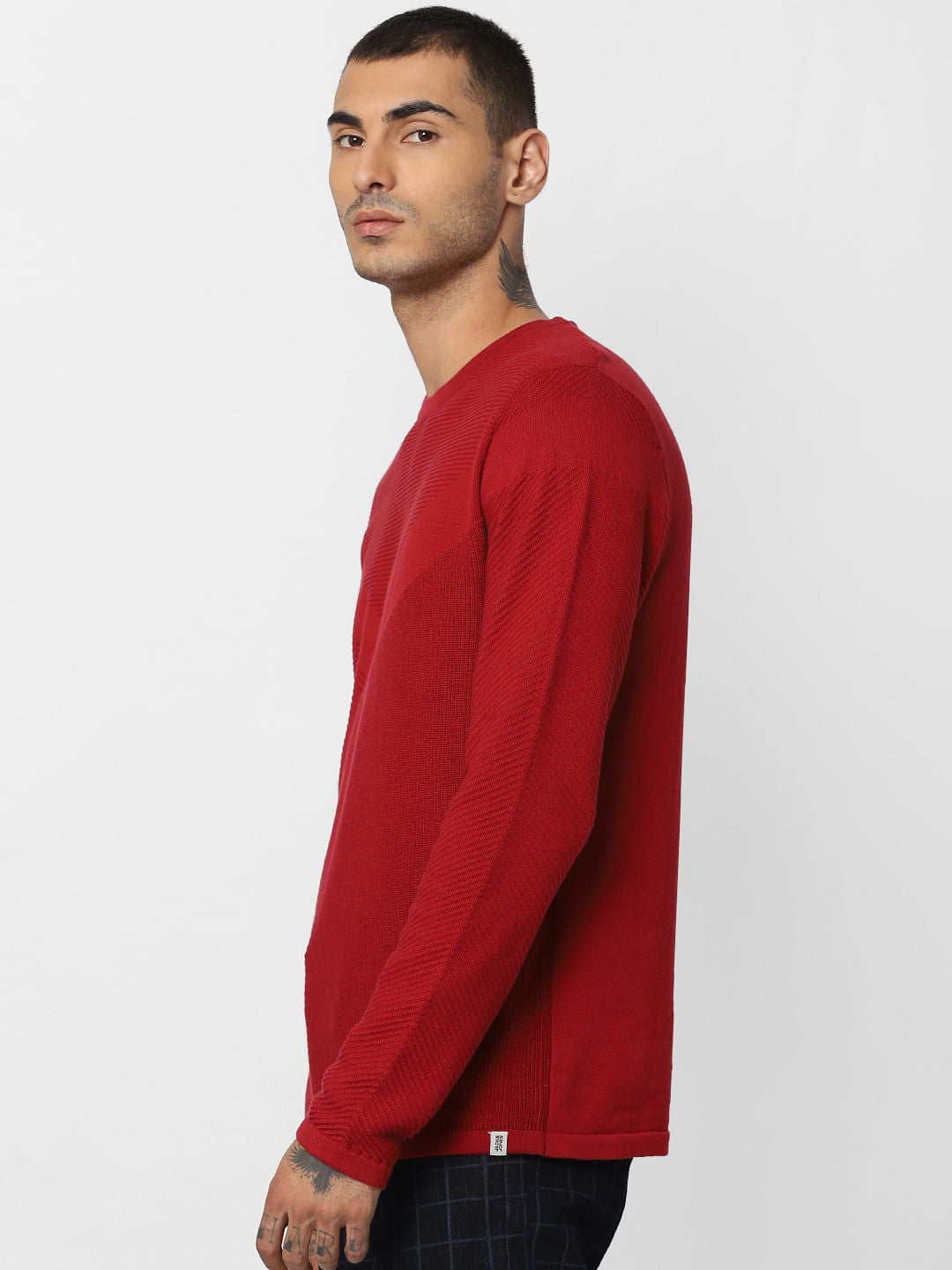 Red Textured Pullover