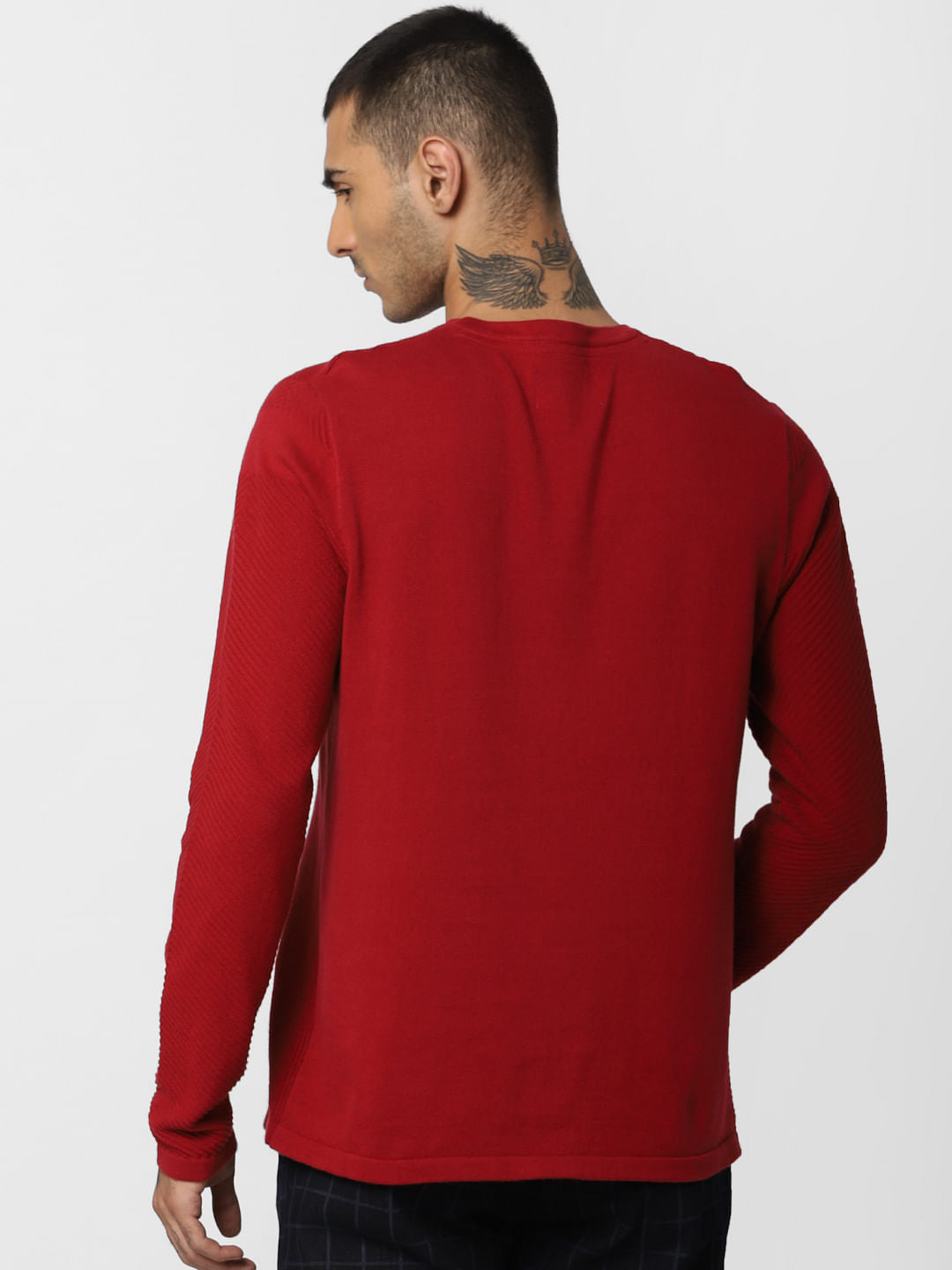 Red Textured Pullover