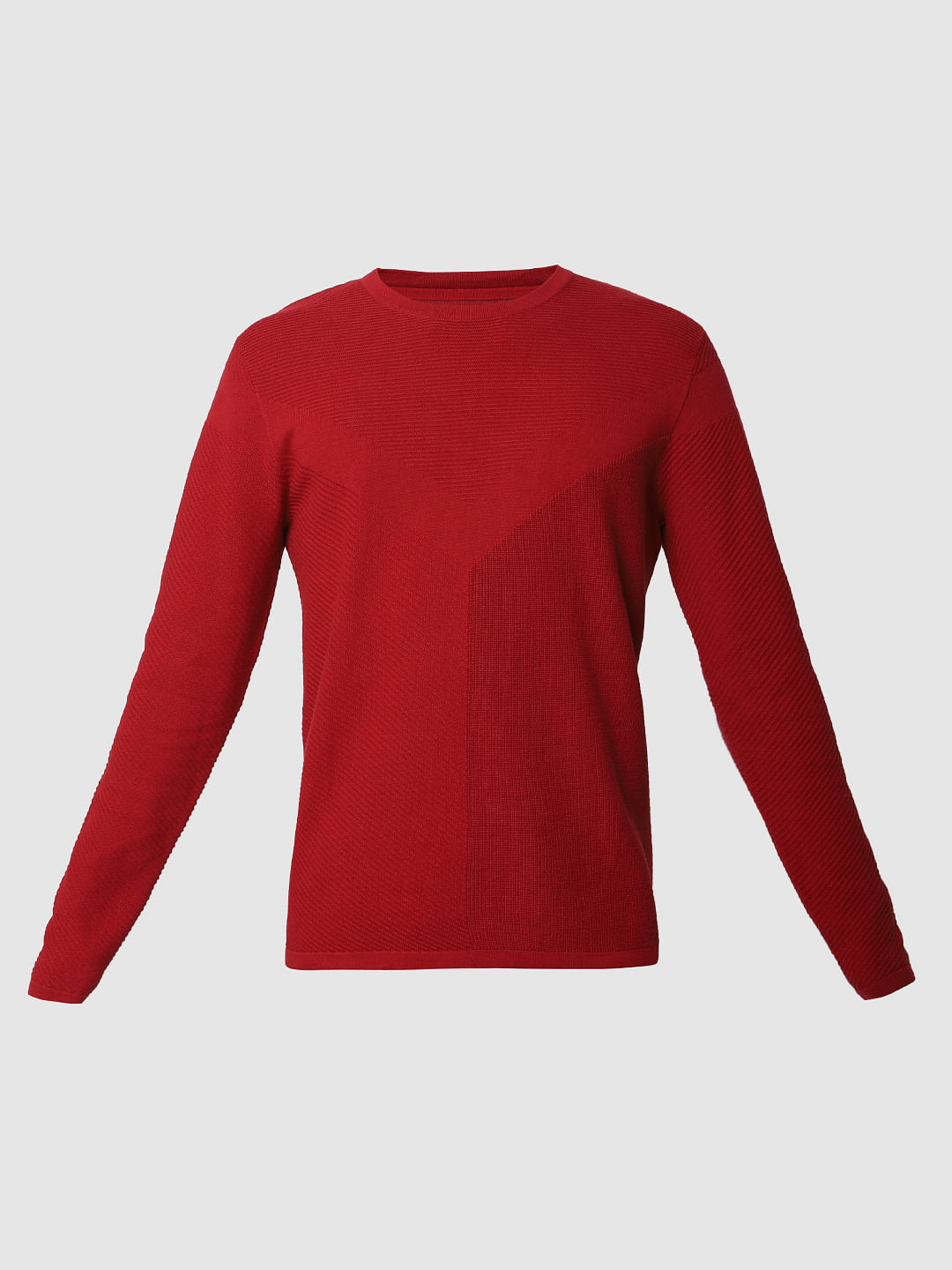 Red Textured Pullover