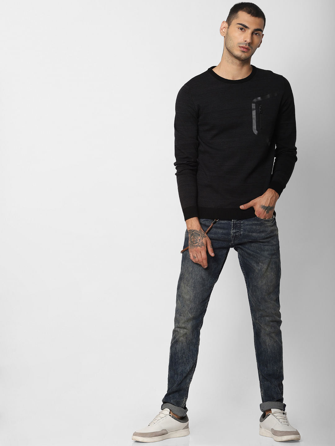 Black Tape Patch Pullover