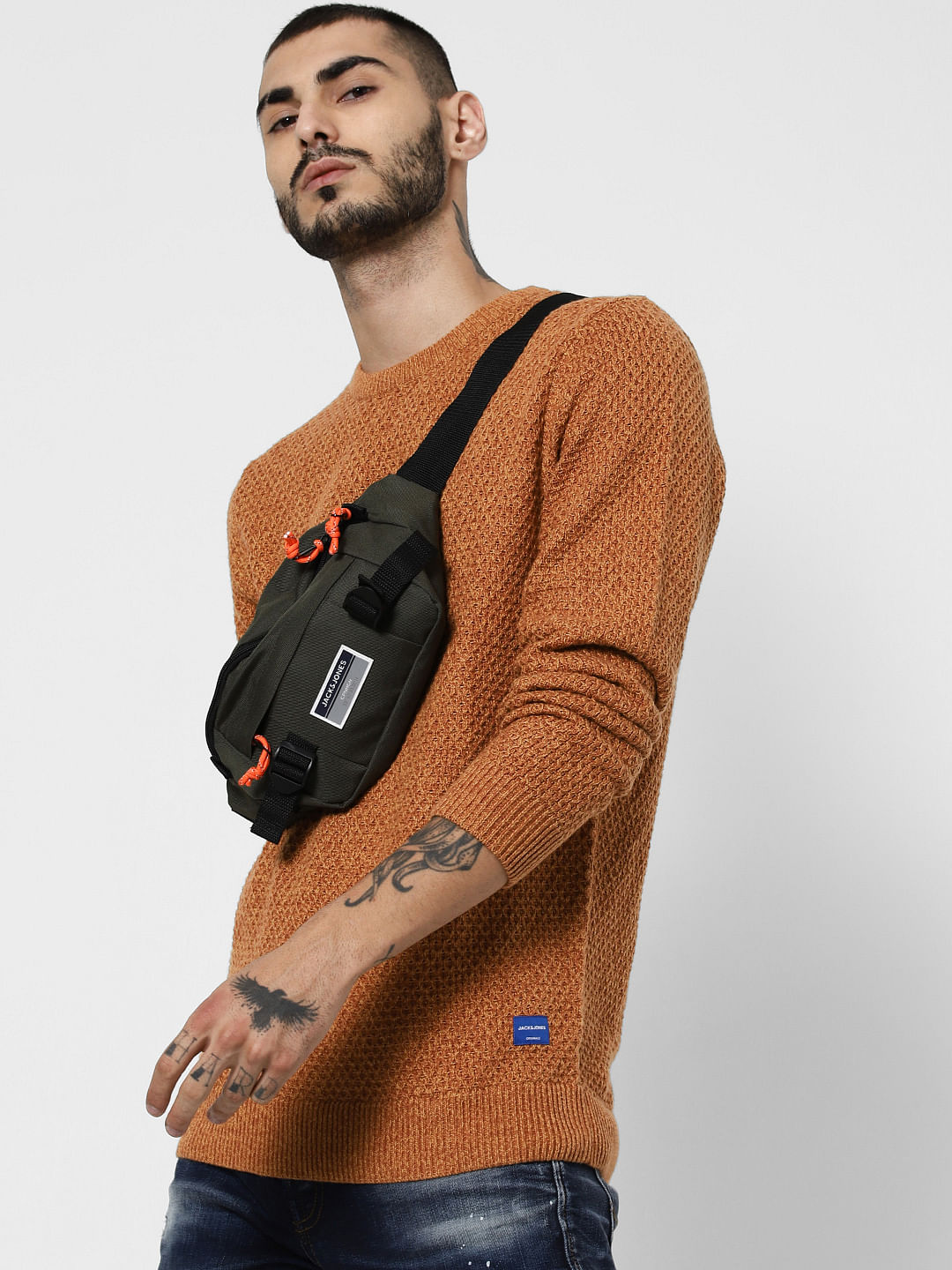Brown Textured Pullover - S