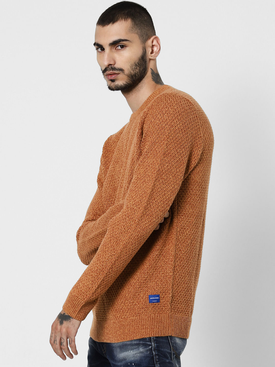 Brown Textured Pullover