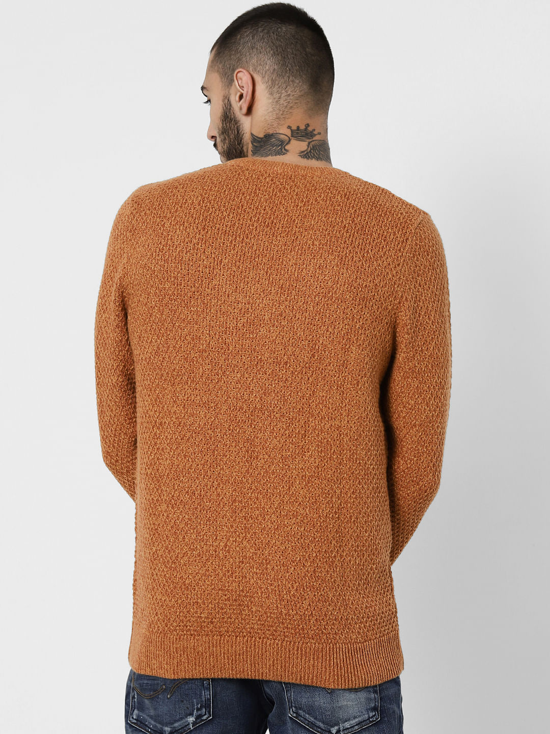 Brown Textured Pullover