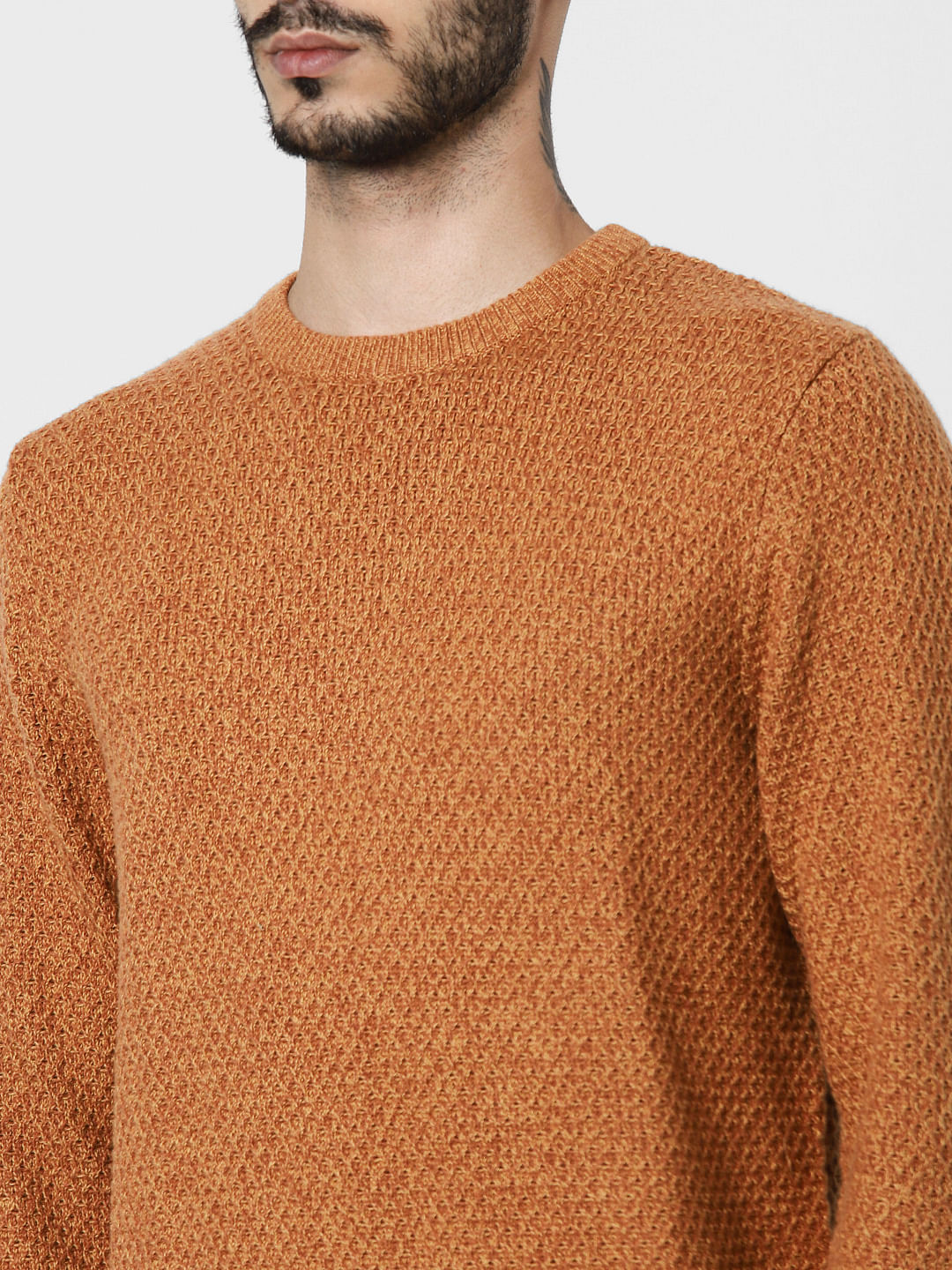 Brown Textured Pullover