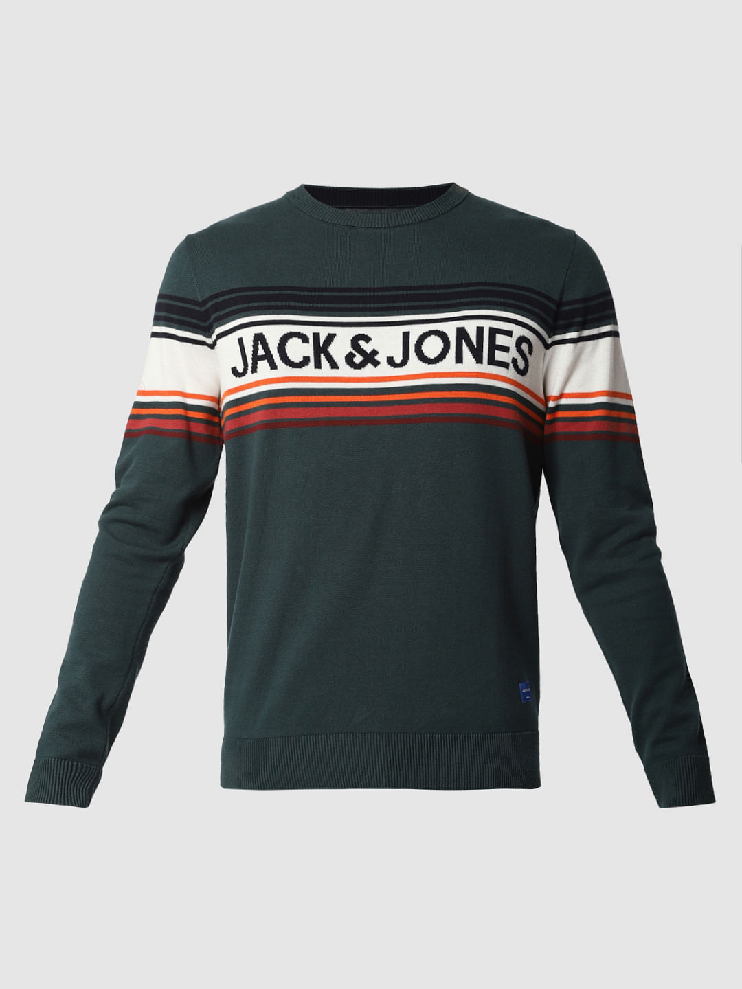 Green Logo Print Pullover