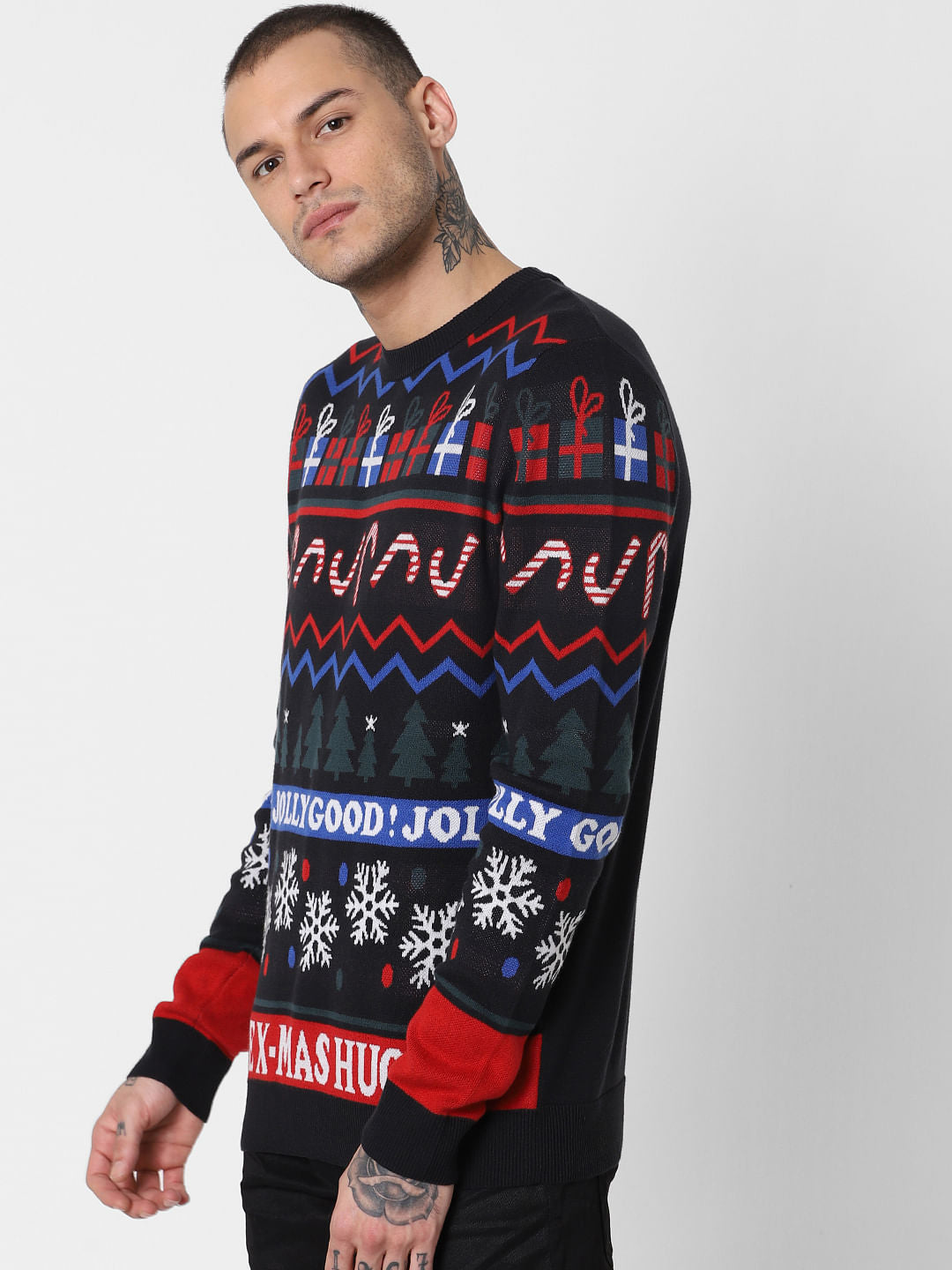 Black Printed Pullover