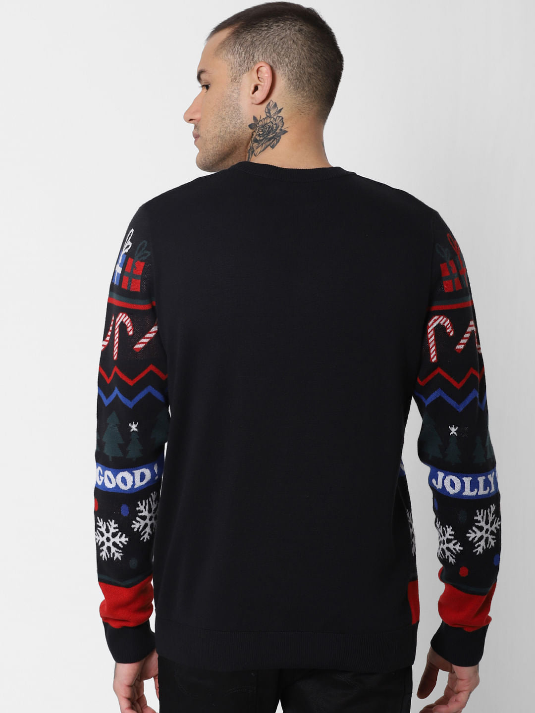 Black Printed Pullover