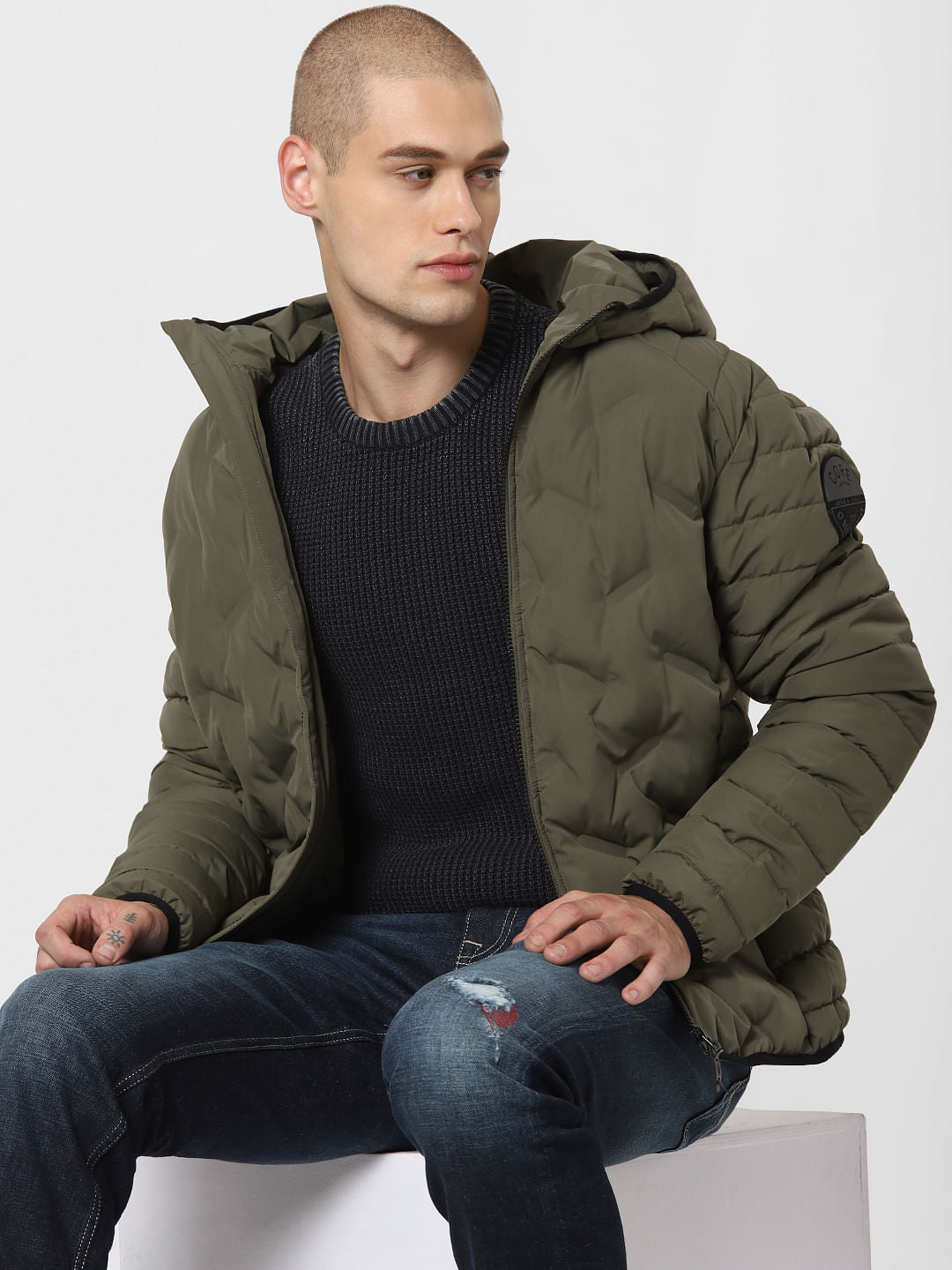 Black Textured Pullover - S