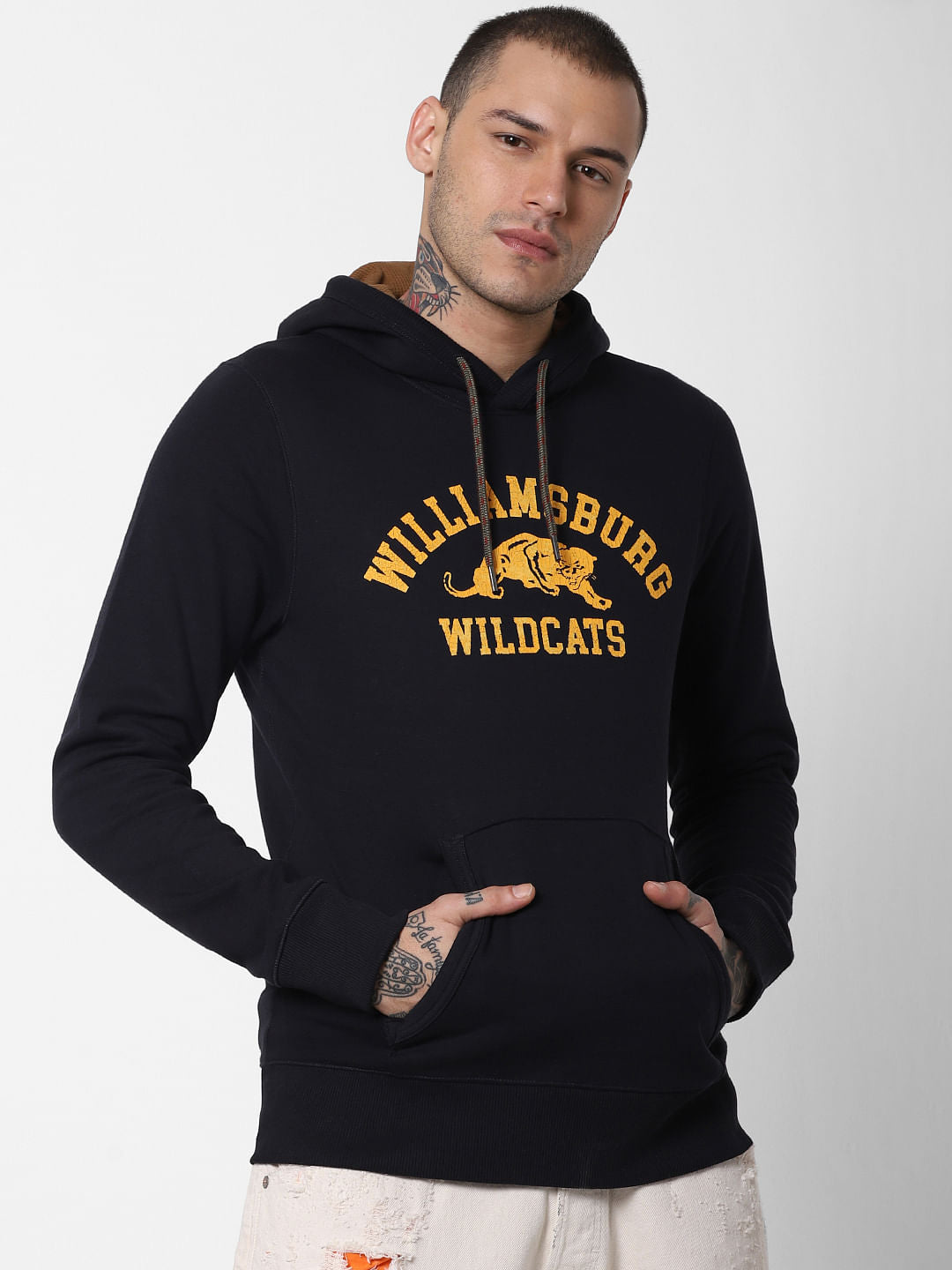 Navy Blue Hooded Sweatshirt