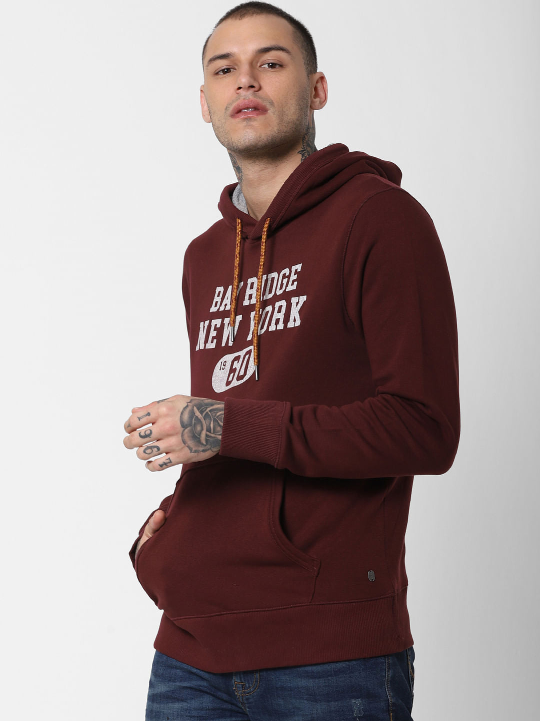 Burgundy Hooded Sweatshirt