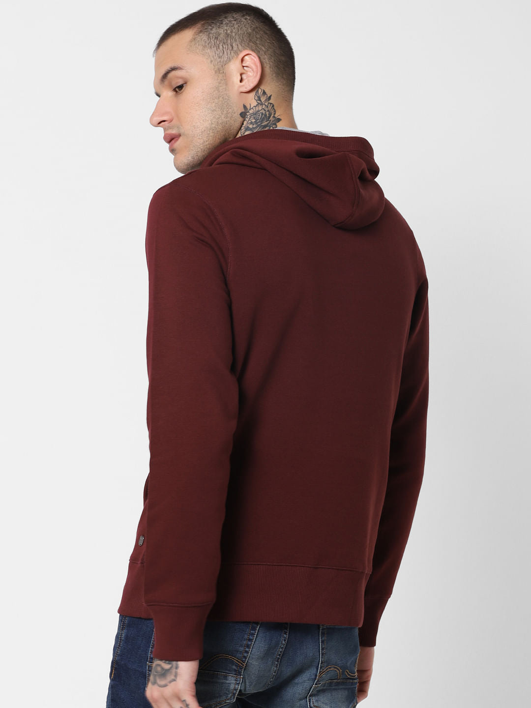 Burgundy Hooded Sweatshirt