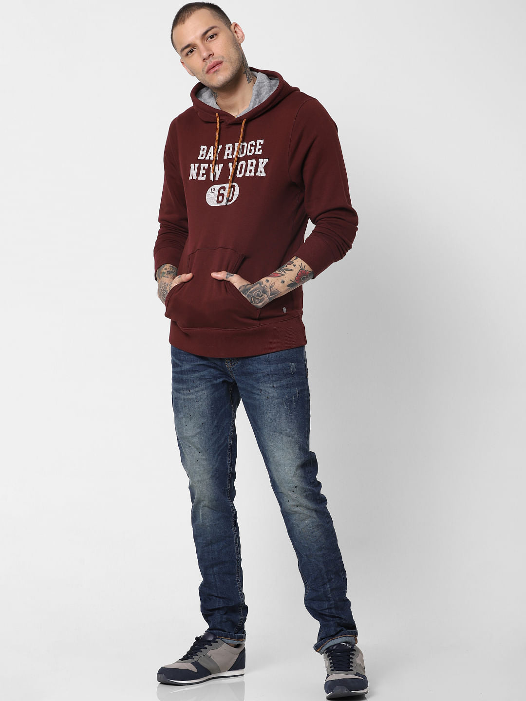 Burgundy Hooded Sweatshirt