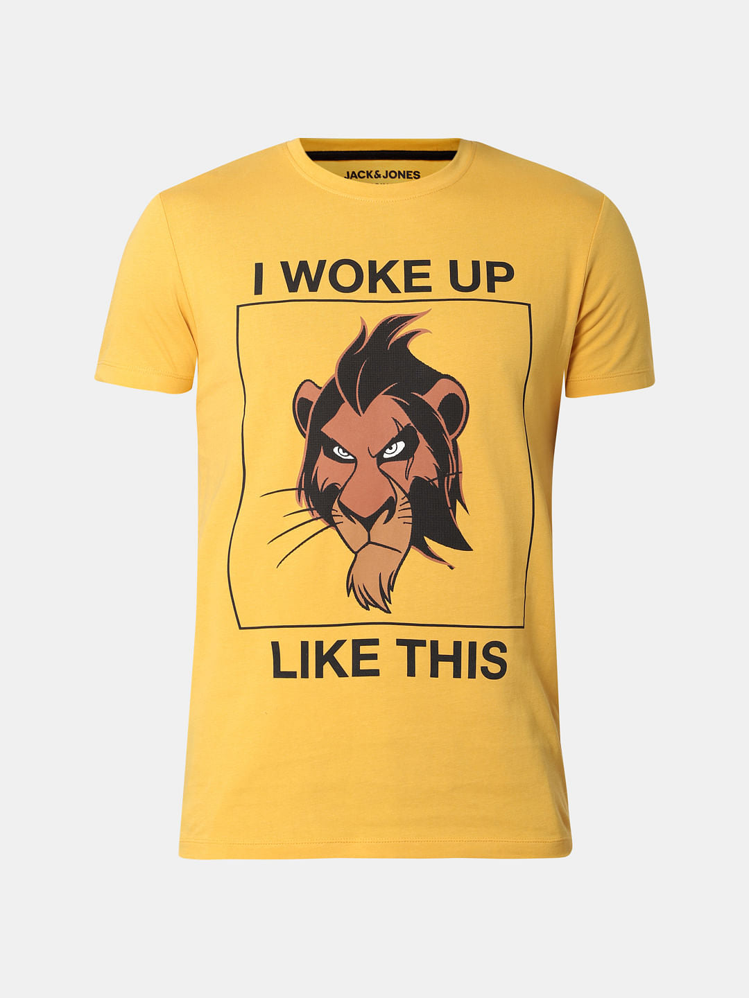 X Lion King Yellow Scar Print Crew Neck T-Shirt