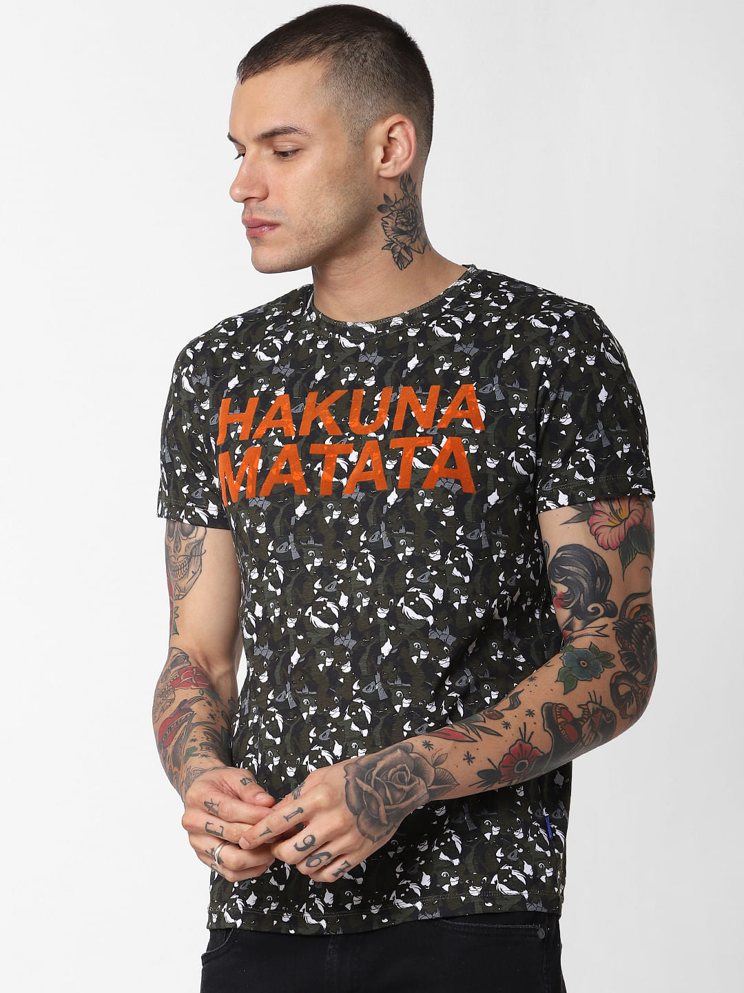 X Lion King Green Hakuna Matata Crew Neck T-Shirt