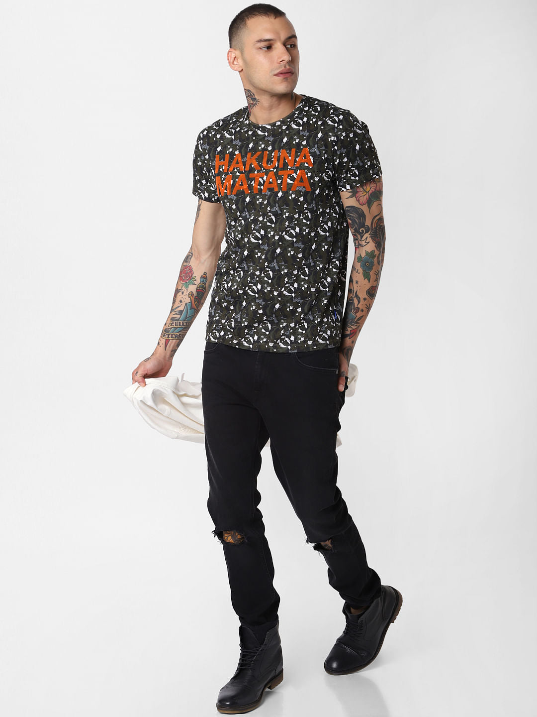 X Lion King Green Hakuna Matata Crew Neck T-Shirt