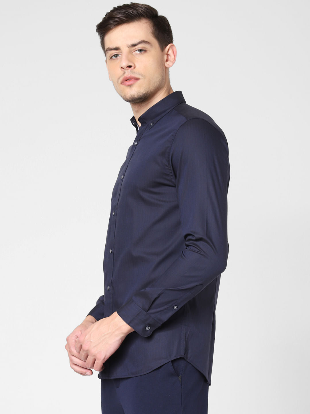 Navy Blue Full Sleeves Shirt