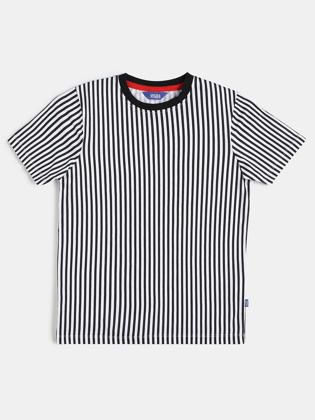 Boys Monochrome Striped Crew Neck T-shirt - 128/8Y