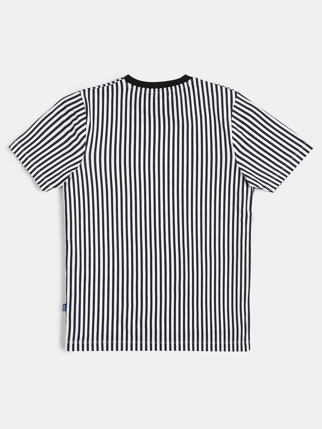 Boys Monochrome Striped Crew Neck T-shirt