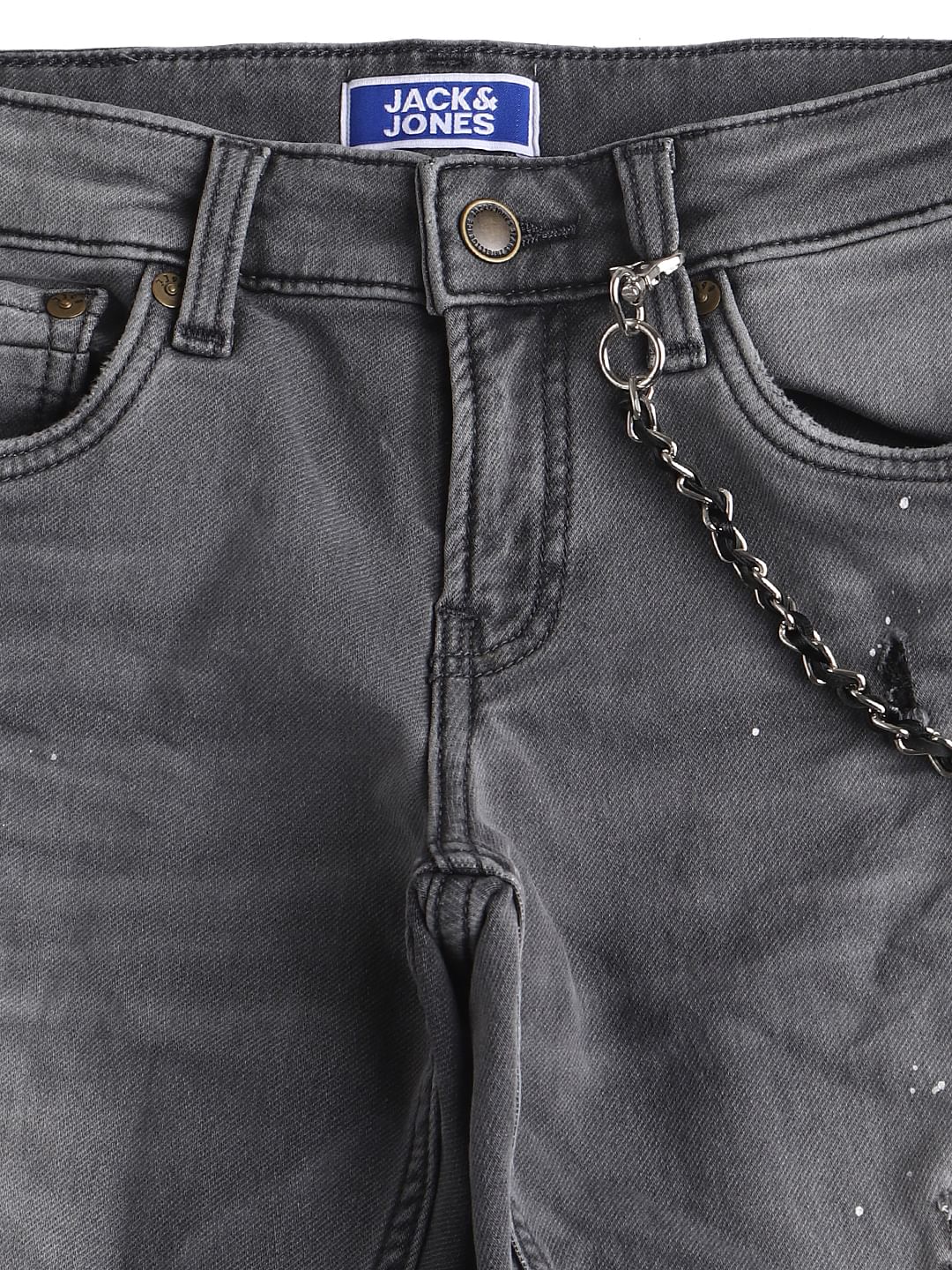 Boys Grey Mid Rise Tim Slim Fit Jeans