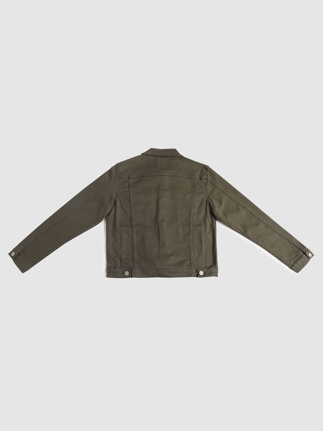 Boys Dark Green Denim Jacket