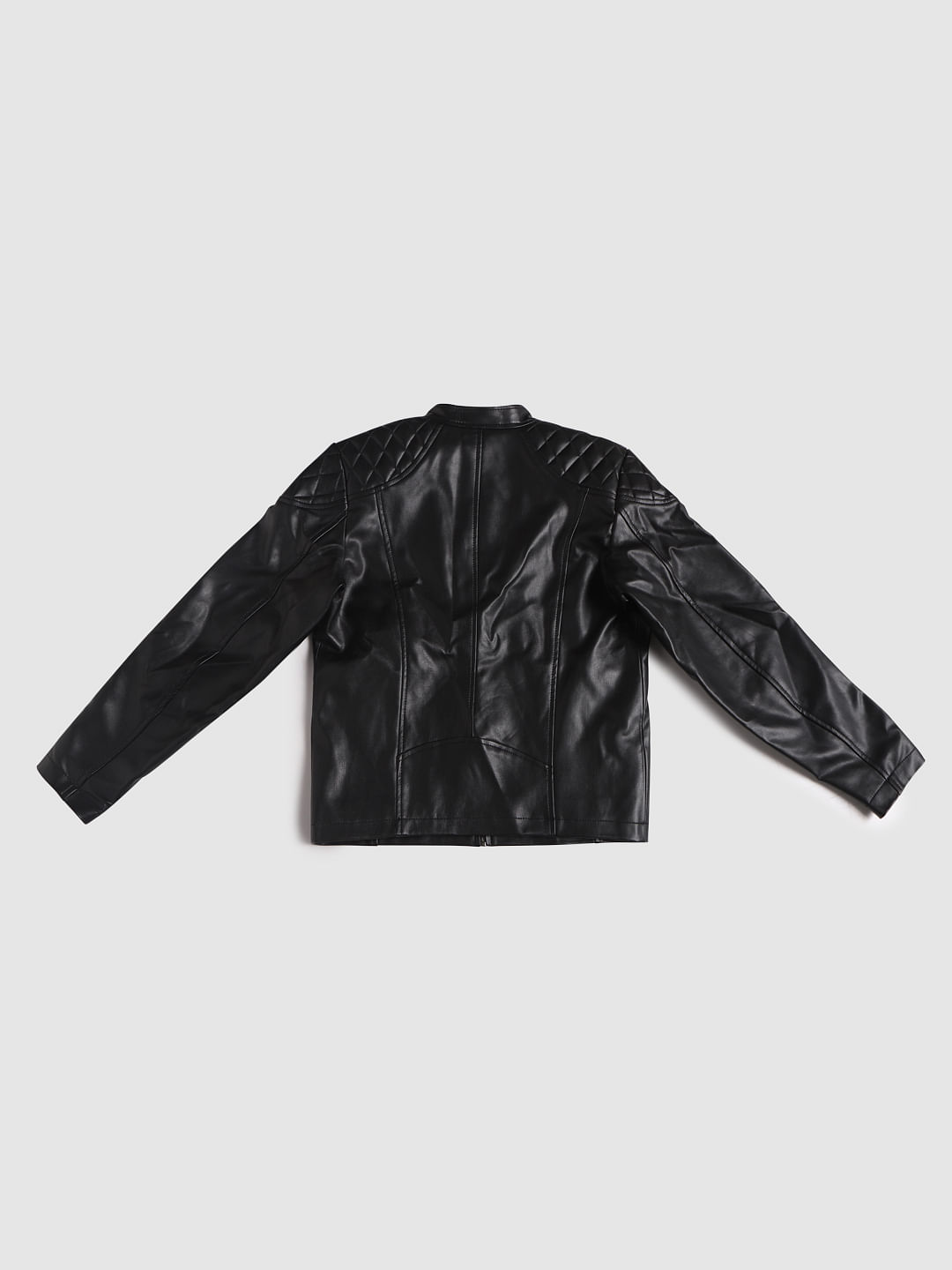 Boys Black Pu Biker Jacket