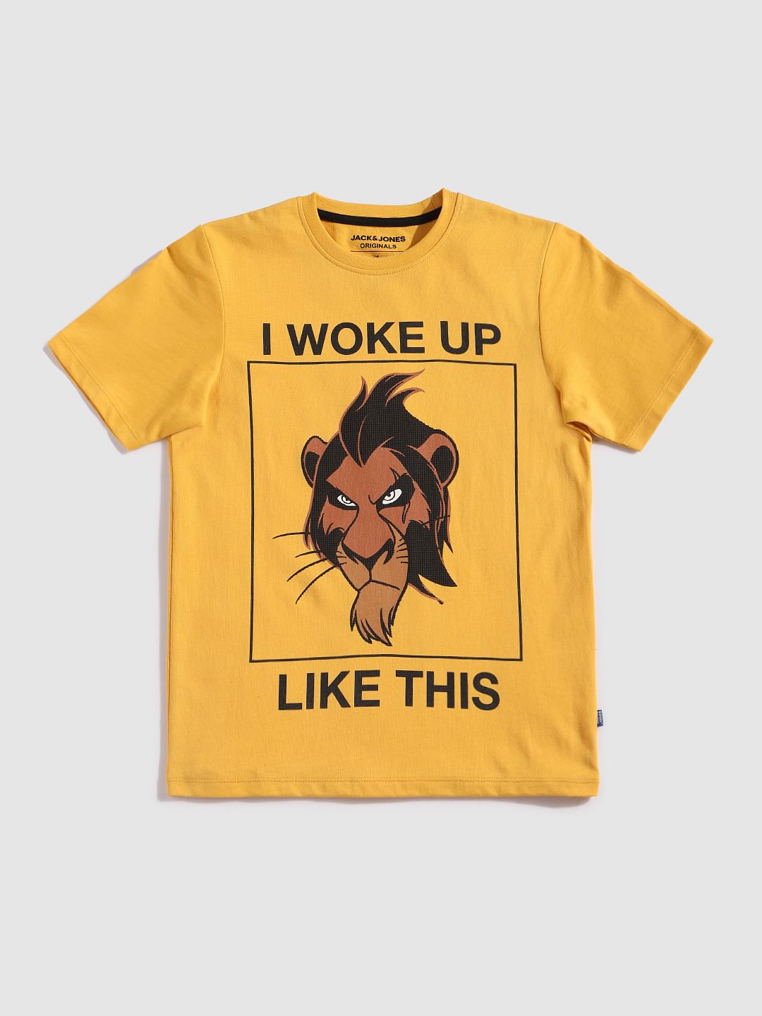 Boys X Lion King Yellow Scar Crew Neck T-Shirt - 128/8Y