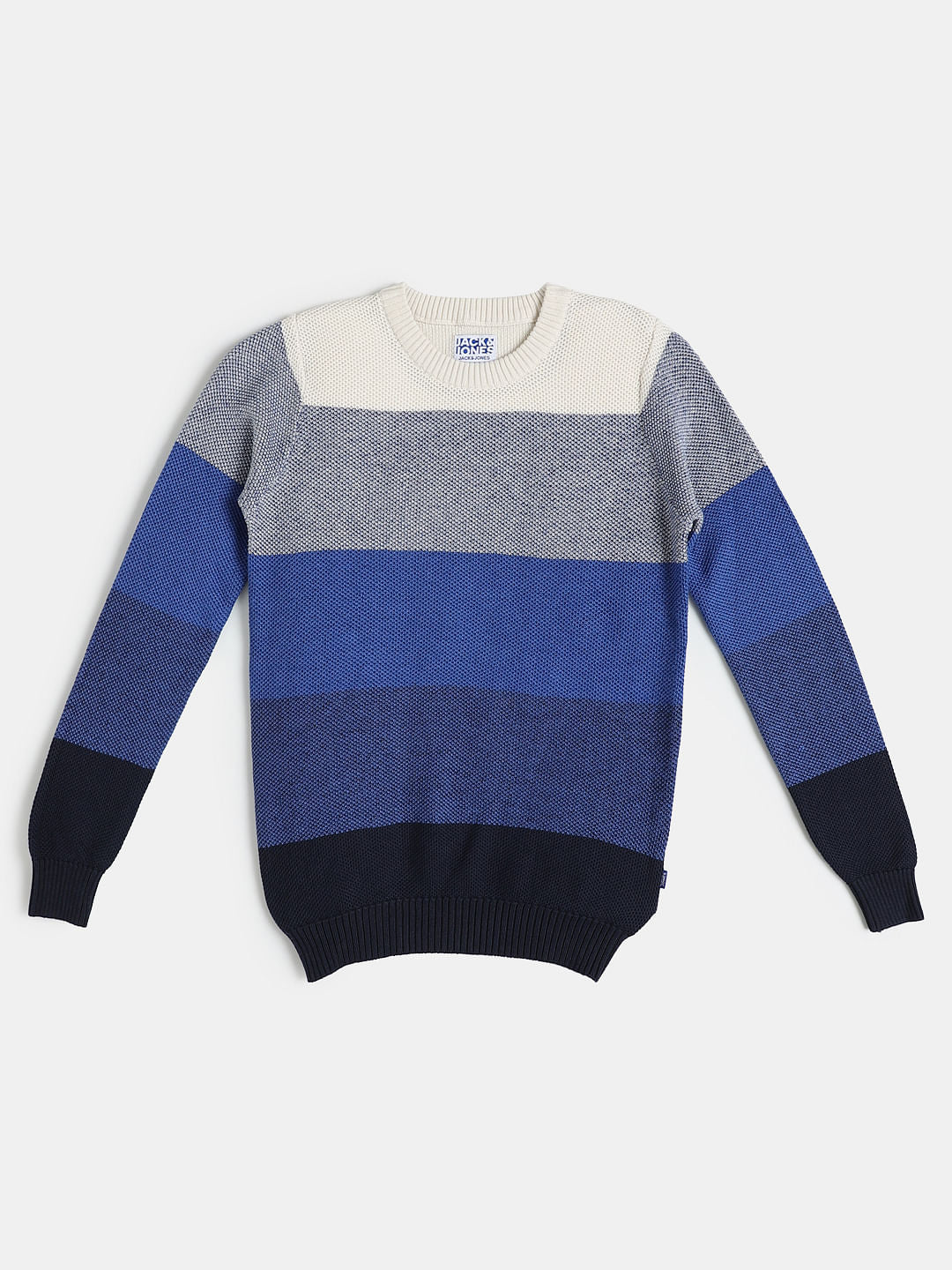 Boys Blue Striped Pullover - 128/8Y