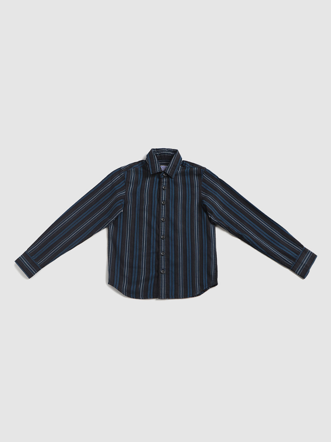 Boys Blue Striped Full Sleeves Shirt - 128/8Y