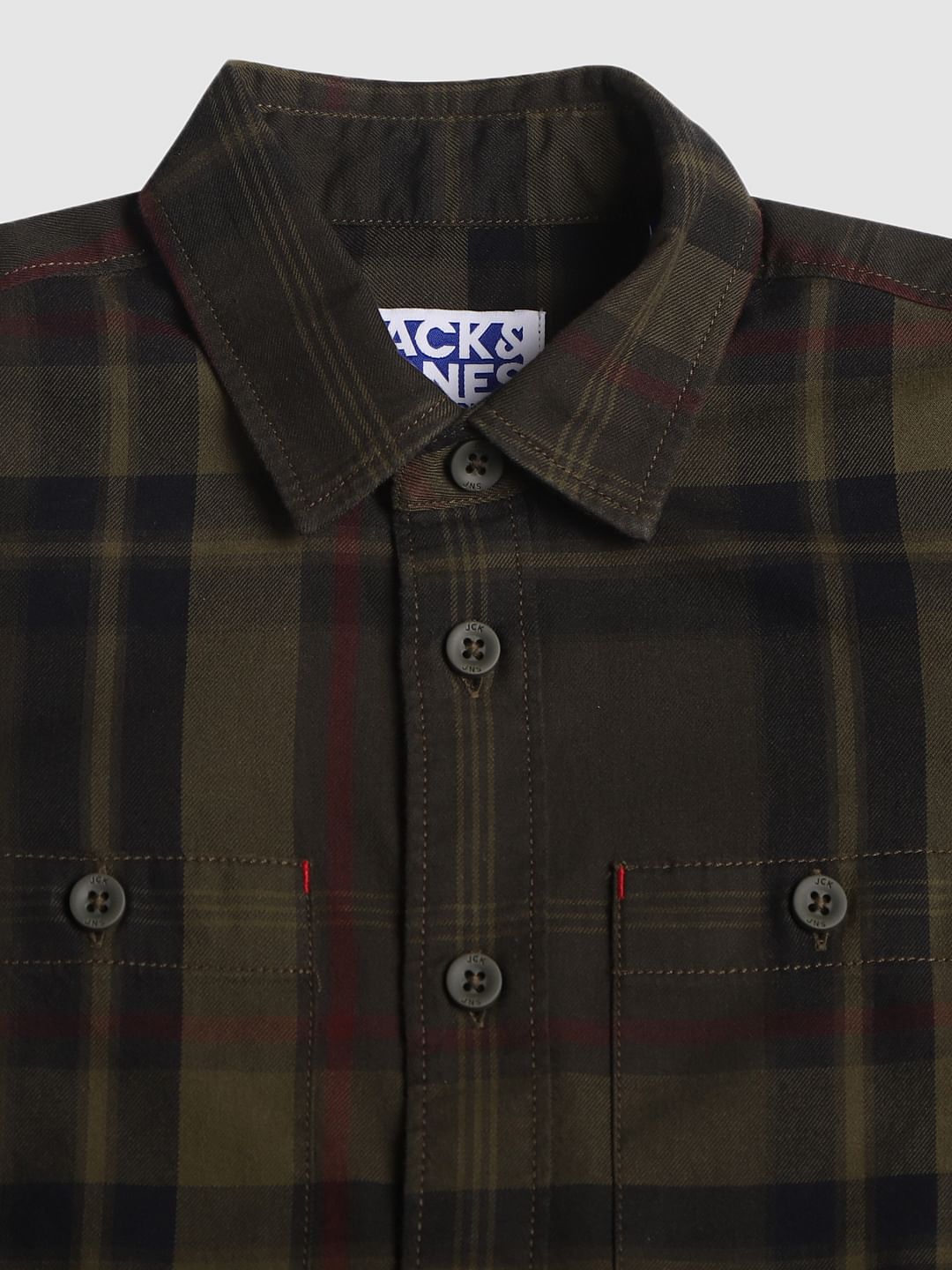 Boys Green Check Full Sleeves Shirt