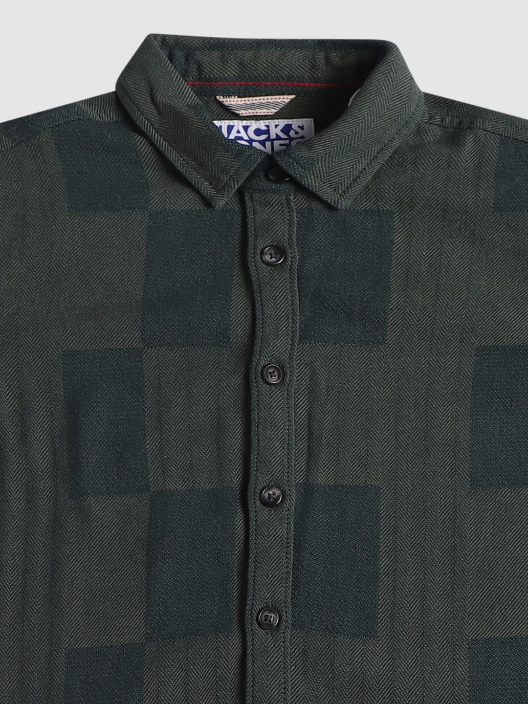 Boys Green Printed Full Sleeves Shirt