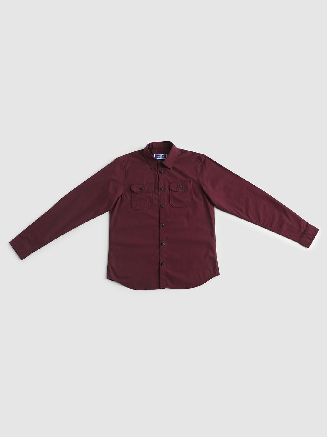 Boys Burgundy Full Sleeves Shirt - 128/8Y