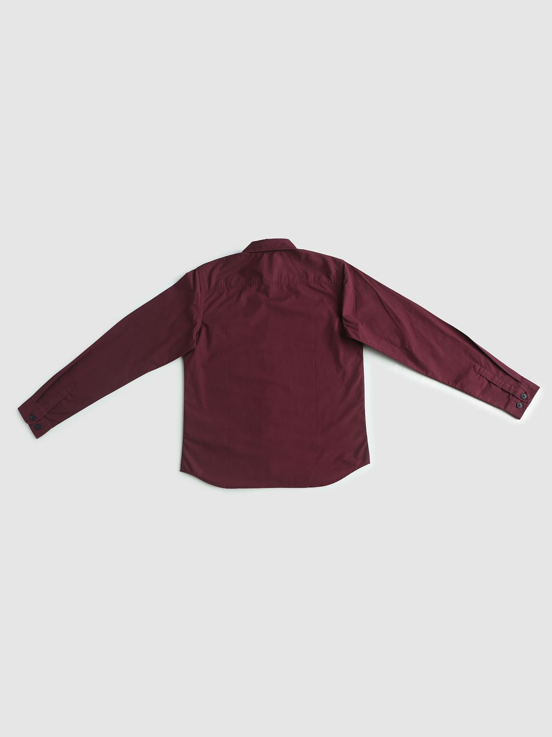 Boys Burgundy Full Sleeves Shirt