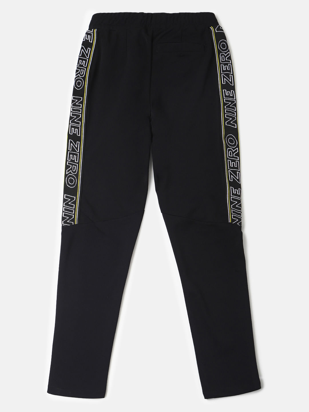 Boys Black Mid Rise Tape Detail Sweatpants - 128/8Y