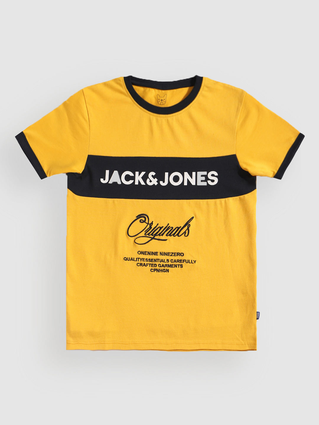 Boys Yellow Patch Print Crew Neck T-Shirt - 128/8Y