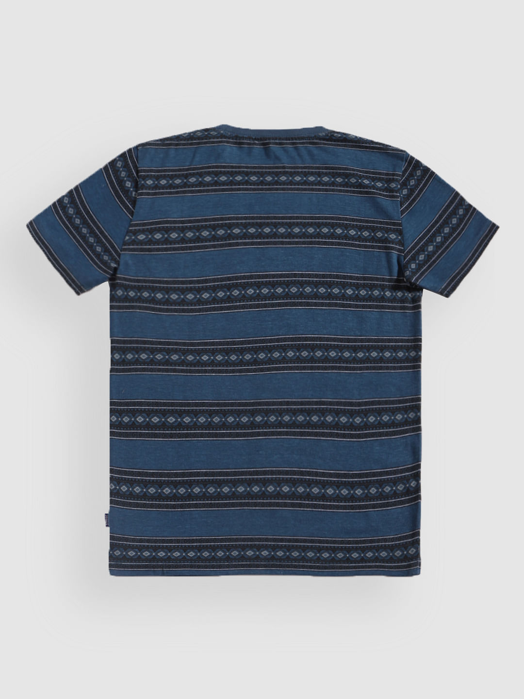 Boys Blue Striped Crew Neck T-Shirt